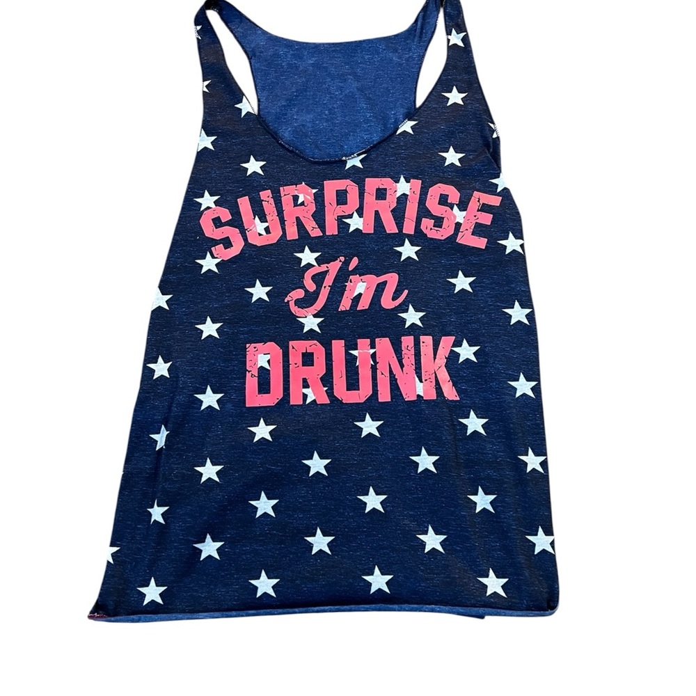 Navy Star Print Tank Top